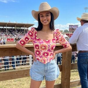 Free People Give Me More Crop Top- Pop Combo- Size L